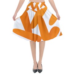 Carrot Vegetables Orange Flared Midi Skirt by Mariart