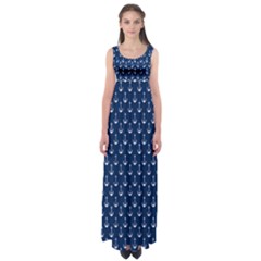 Blue White Anchor Empire Waist Maxi Dress by Mariart