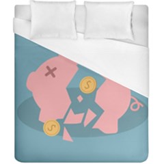 Coins Pink Coins Piggy Bank Dollars Money Tubes Duvet Cover (california King Size) by Mariart