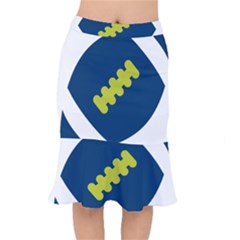 Football America Blue Green White Sport Mermaid Skirt