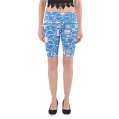 Drones Registration Equipment Game Circle Blue White Focus Yoga Cropped Leggings by Mariart