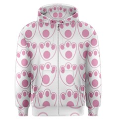 Rabbit Feet Paw Pink Foot Animals Men s Zipper Hoodie by Mariart