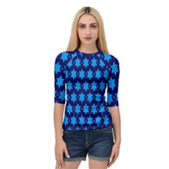 Star Blue Space Wave Chevron Sky Quarter Sleeve Tee