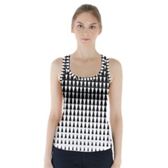 Triangle Black White Wave Chevron Racer Back Sports Top by Mariart