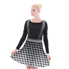 Triangle Black White Wave Chevron Suspender Skater Skirt