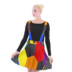 Team Soccer Coming Out Tease Ball Color Rainbow Sport Suspender Skater Skirt