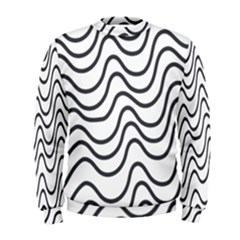 Wave Waves Chefron Line Grey White Men s Sweatshirt by Mariart