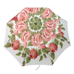 Flower Rose Pink Red Romantic Folding Umbrellas by Nexatart