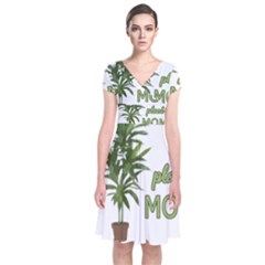 Plant Mom Short Sleeve Front Wrap Dress by Valentinaart