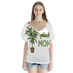 Plant Mom Flutter Sleeve Top by Valentinaart