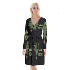 Plant Mom Long Sleeve Velvet Front Wrap Dress by Valentinaart