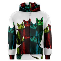 Cats Men s Zipper Hoodie by Valentinaart