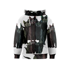 Cats Kids  Zipper Hoodie by Valentinaart