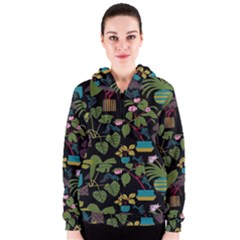 Wreaths Flower Floral Leaf Rose Sunflower Green Yellow Black Women s Zipper Hoodie by Mariart