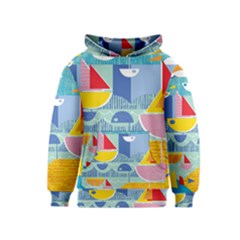 Boats Ship Sea Beach Kids  Pullover Hoodie by Mariart