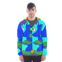 Visual Face Blue Orange Green Mask Hooded Wind Breaker (men) by Mariart