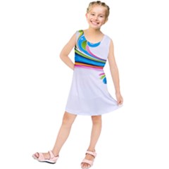 Colored Lines Rainbow Kids  Tunic Dress by Mariart