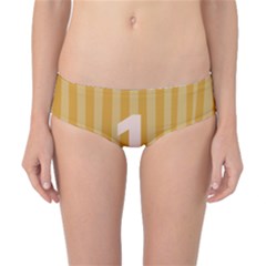 Number 1 Line Vertical Yellow Pink Orange Wave Chevron Classic Bikini Bottoms by Mariart