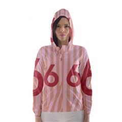 Number 6 Line Vertical Red Pink Wave Chevron Hooded Wind Breaker (women) by Mariart