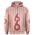 Number 6 Line Vertical Red Pink Wave Chevron Men s Zipper Hoodie View1