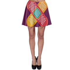 Plaster Scratch Sore Polka Line Purple Yellow Skater Skirt by Mariart