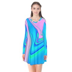 Aurora Color Rainbow Space Blue Sky Purple Yellow Green Pink Red Flare Dress by Mariart