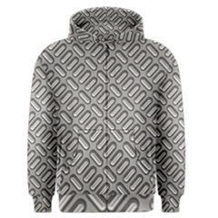 Capsul Another Grey Diamond Metal Texture Men s Zipper Hoodie by Mariart