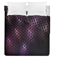 Light Lines Purple Black Duvet Cover Double Side (queen Size)