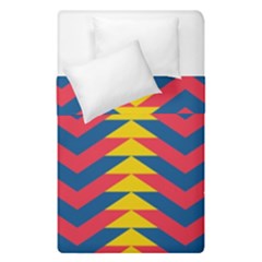 Lllustration Geometric Red Blue Yellow Chevron Wave Line Duvet Cover Double Side (single Size) by Mariart