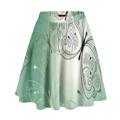 Glass Splashback Abstract Pattern Butterfly High Waist Skirt by Mariart