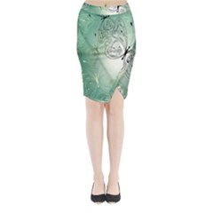 Glass Splashback Abstract Pattern Butterfly Midi Wrap Pencil Skirt by Mariart