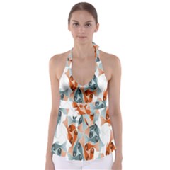 Make Tessellation Fish Tessellation Blue White Babydoll Tankini Top by Mariart