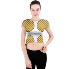 Star Circle Orange Round Polka Crew Neck Crop Top by Mariart