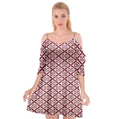 Pattern Kawung Star Line Plaid Flower Floral Red Cutout Spaghetti Strap Chiffon Dress by Mariart