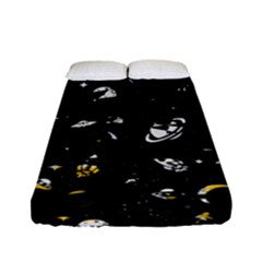 Space Pattern Fitted Sheet (full/ Double Size) by ValentinaDesign