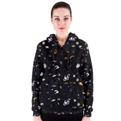 Space Pattern Women s Zipper Hoodie by ValentinaDesign