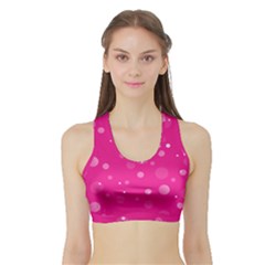 Decorative Dots Pattern Sports Bra With Border