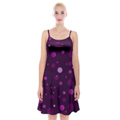 Decorative Dots Pattern Spaghetti Strap Velvet Dress by ValentinaDesign