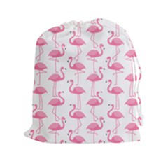 Pink Flamingos Pattern Drawstring Pouches (xxl) by Nexatart