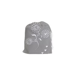 Flower Heart Plant Symbol Love Drawstring Pouches (xs)  by Nexatart