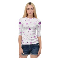 Decorative Dots Pattern Quarter Sleeve Tee