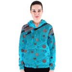 Decorative dots pattern Women s Zipper Hoodie