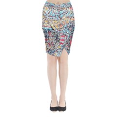 Colorful Paint      Midi Wrap Pencil Skirt by LalyLauraFLM