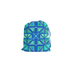 Grid Geometric Pattern Colorful Drawstring Pouches (xs)  by Nexatart