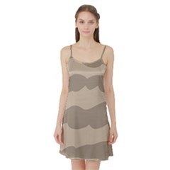 Pattern Wave Beige Brown Satin Night Slip by Nexatart