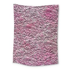 Leaves Pink Background Texture Medium Tapestry by Nexatart