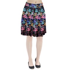 Flamingo Pattern Pleated Skirt by Valentinaart