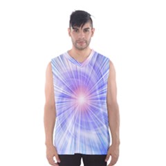 Creation Light Blue White Neon Sun Men s Basketball Tank Top by Mariart