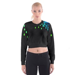 Green Black Widescreen Cropped Sweatshirt by Mariart