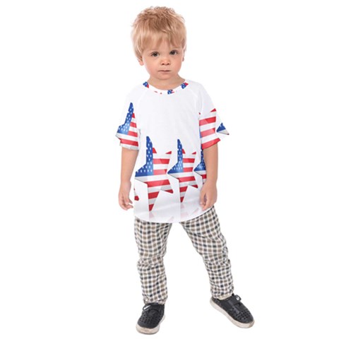 Multiple Us Flag Stars Line Slide Kids  Raglan Tee by Mariart